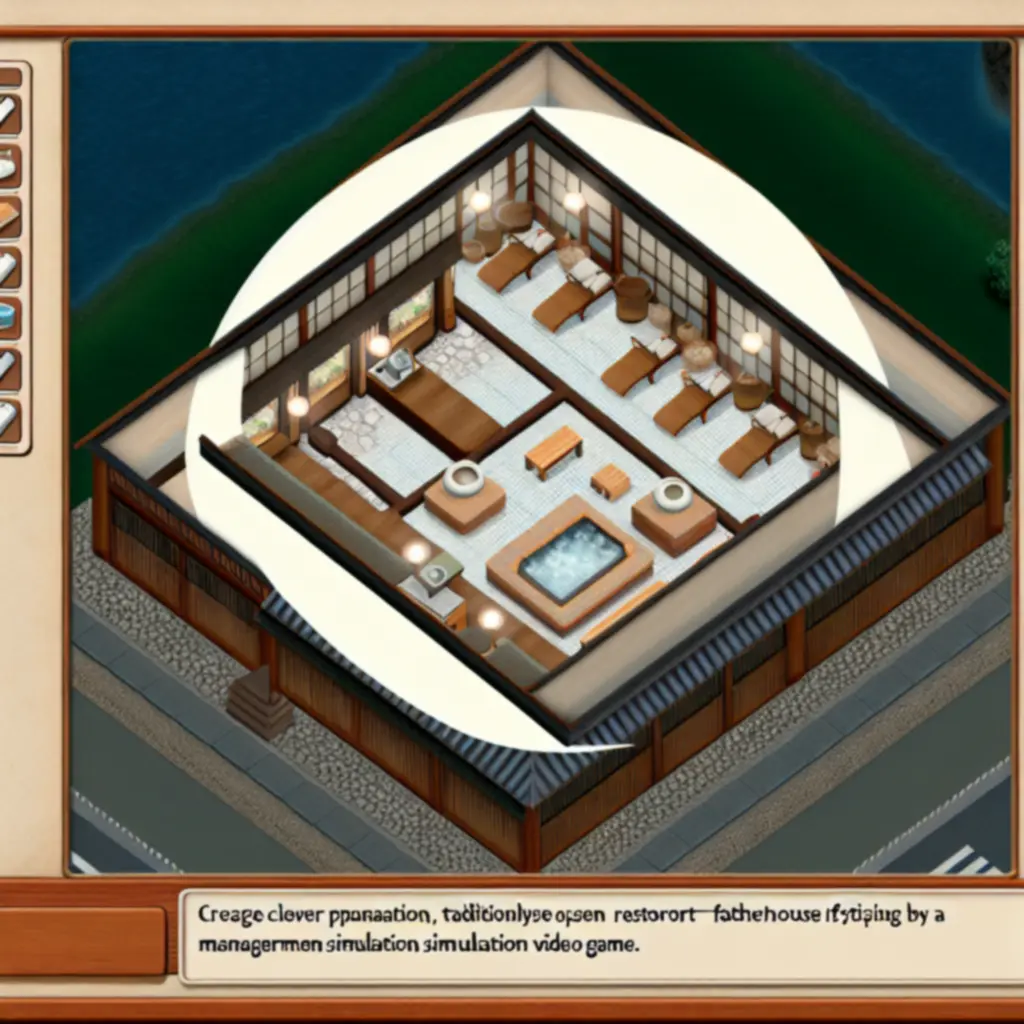 Plan kurortu z widocznym rozmieszczeniem kąpielisk, restauracji i sklepów w Hot Springs Story.