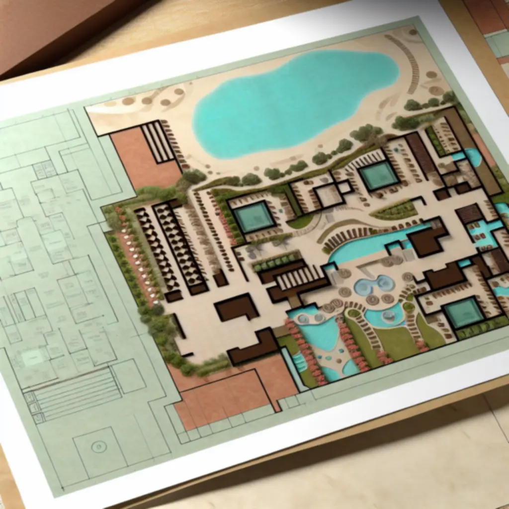 Podgląd szablonu układu kurortu z gorącymi źródłami