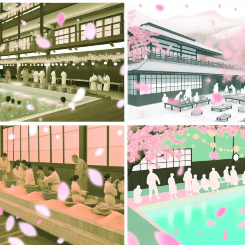 Motyw kwitnącej wiśni w sezonowym rozszerzeniu do Hot Springs Story.