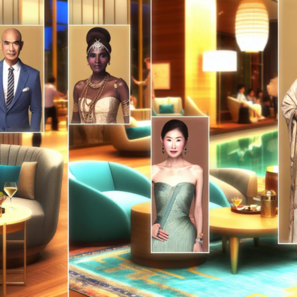 Goście VIP odpoczywający w eleganckim saloniku kurortu w grze Hot Springs Story